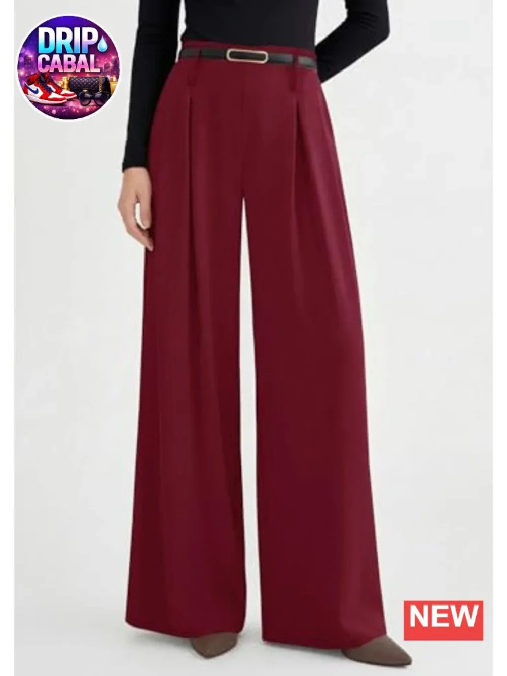 Womens Wide Leg Dress Pants Flowy Trousers High Waisted Palazzo Pleated Slacks